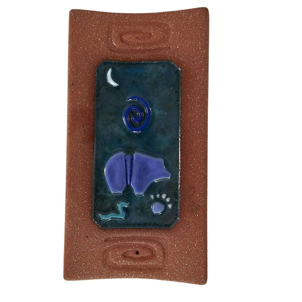 Southwestern Style Ceramic Art Pottery Bear Swirl Design By BJ Taos